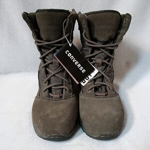 Converse DUTY Boots (NWT) Military Green Suede Lace Side Zip Sz 7.5M